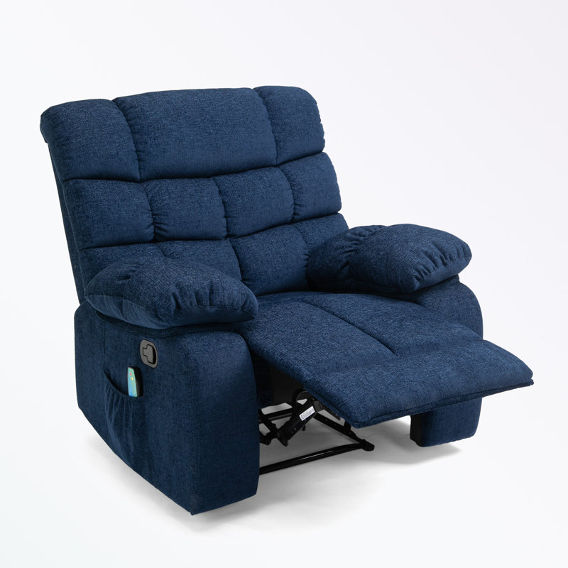 Teriona Recliner, Navy Blue Fabric