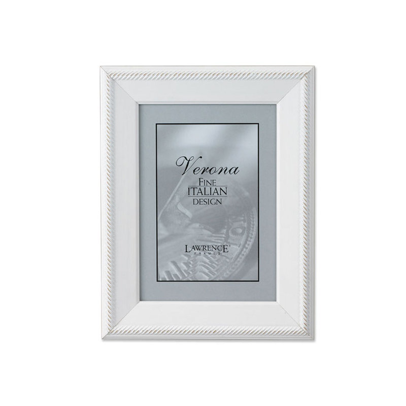 White Wood Embossed Picture Frame, 5" x 7"