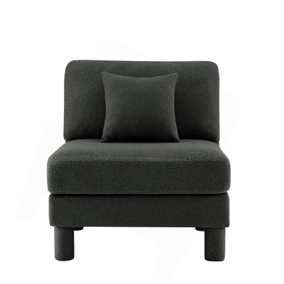 Armless sofa W/Pillow Polyester -Dark Grey