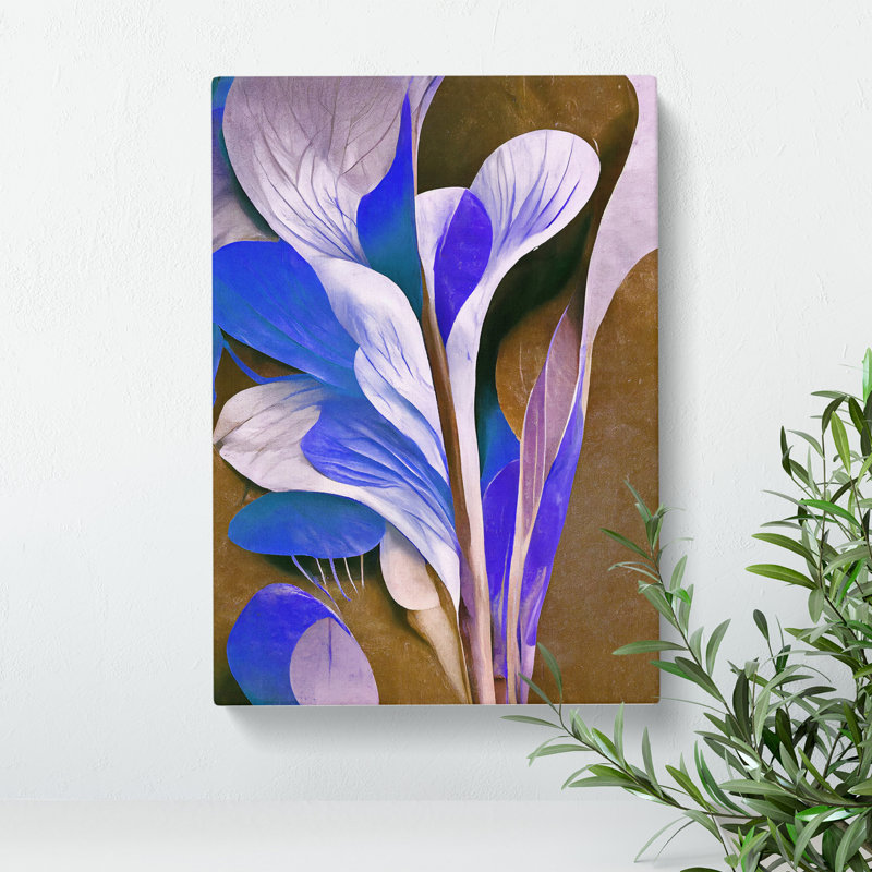XC1022-377X Abstract Painting Flowers No.4 - Wrapped Canvas Print, 50cm H x 35cm W x 3cm D
