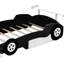 Lit plateforme pleine grandeur en forme de voiture de course avec roulettes-397573597