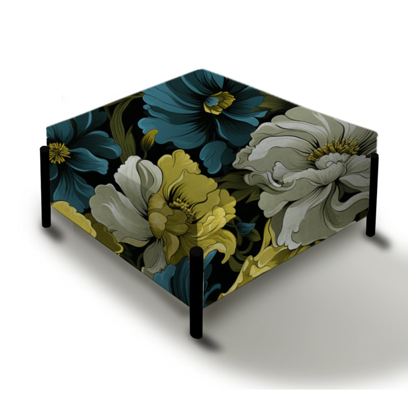 Green Rebel Soul Floral Cottage Collage - Grand repose-pieds carré floral