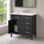 Ensemble de meuble-lavabo 36 po avec lavabo, armoire de salle de bain avec tiroirs, structure solide et panneau en bois aggloméré-111282364