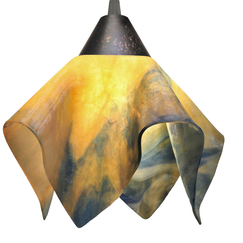 Luminaire suspendu Amergin, Grand, Brun, Fleur de paille