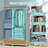  Wardrobe Closet Organizer with 3 Drawers and 4 Side Pockets, Non-Woven Fabric Clothes Storage for Bedroom, Living Room, Closet, Garage, Dorm, Light Gray-1094965074