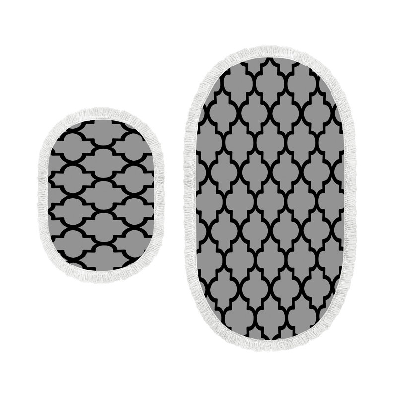 Ensemble de tapis de bain 2 pièces Franklyn, Gris / noir
