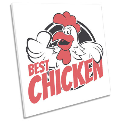 Z2422 Best Chicken Kitchen Café Picture - Wrapped Canvas Art Prints