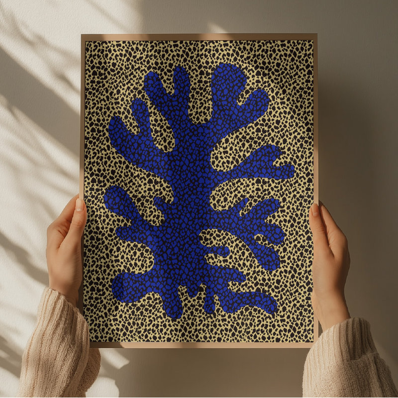 Blue Coral pattern, 50.8 cm H x 76.2 cm W