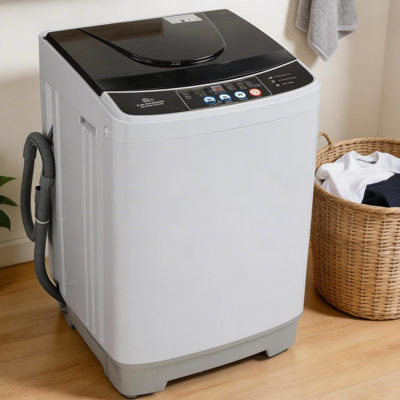 Machine à laver portable 15,6 LBS - 10 modes de lavage avec délai de 24 heures, pompe de vidange intégrée et 84% d'économie d'énergie pour les petits espaces