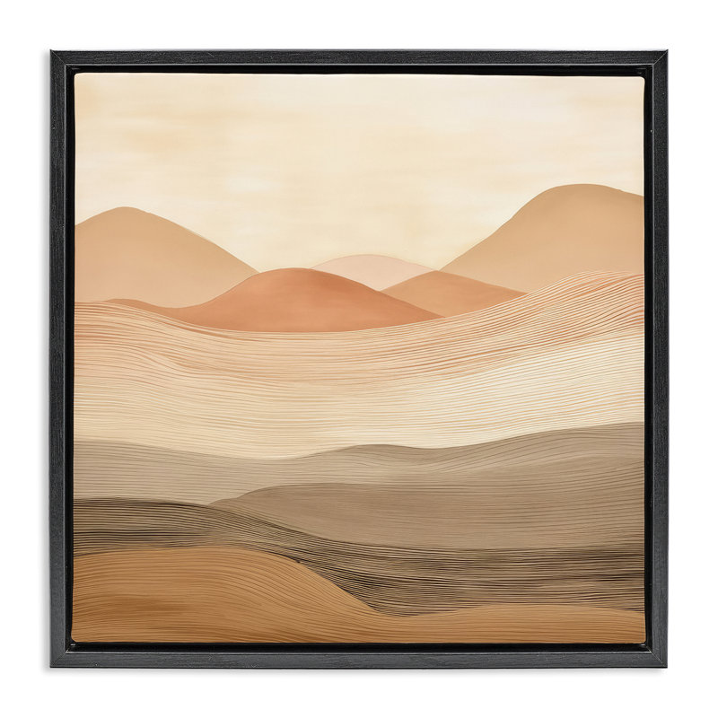«Layered Sand Dunes», art mural encadré par Irena Orlov, Cadre flottant noir de jais, H 18 po x l 18 po