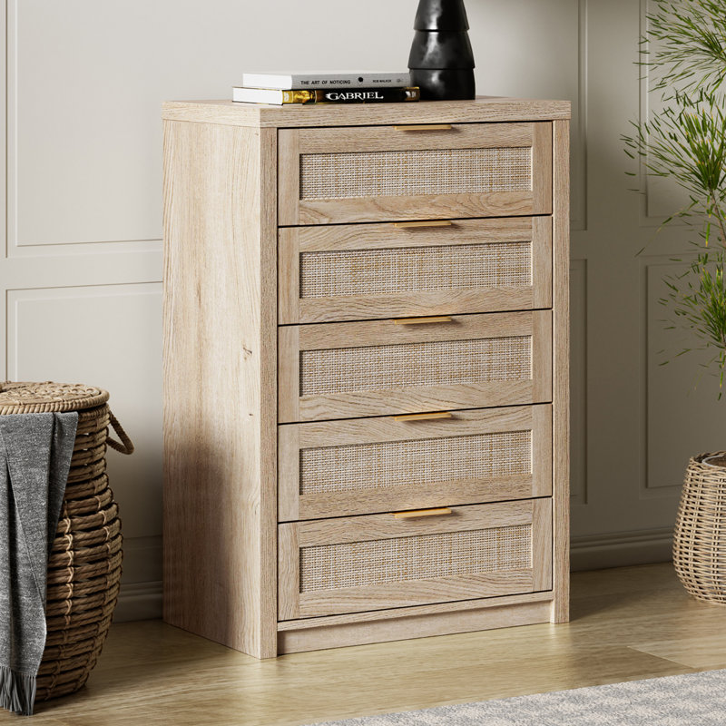 Arianna 29.5 " W 5 - Drawer Dresser, Light Oak