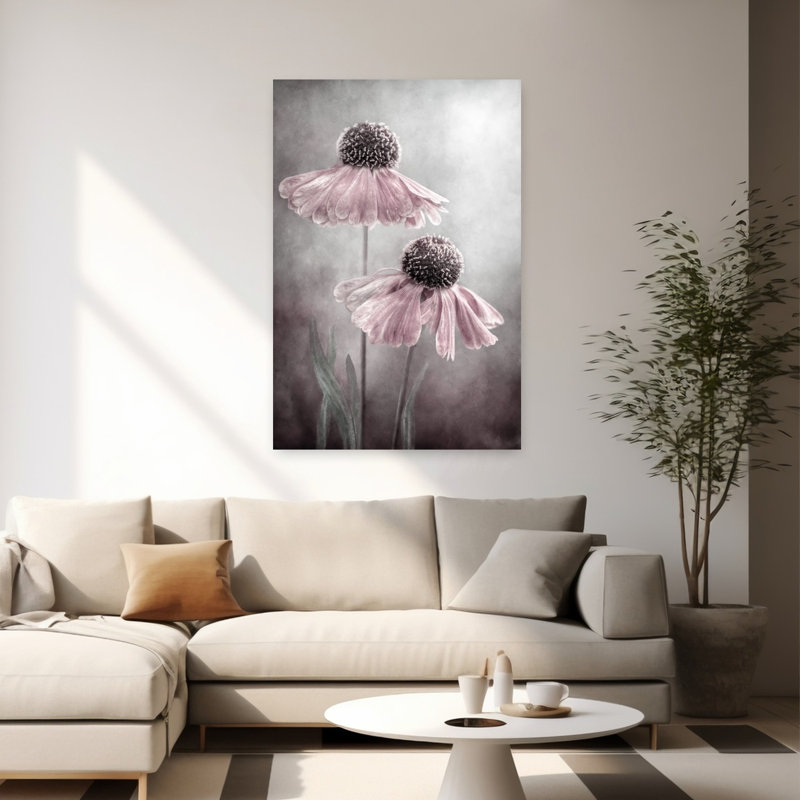 Art contemporain, art contemporain contemporain à fleurs, H 60 po x l 40 po