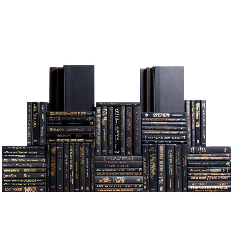 Modern Black & Gold Book Wall, 75