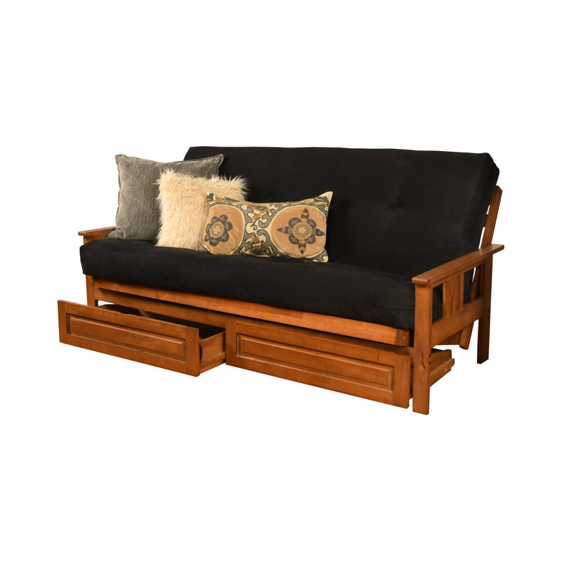 La base de futon pleine grandeur Stratford comprend des tiroirs de rangement et un matelas, Premium Pocket Coil, Barbade