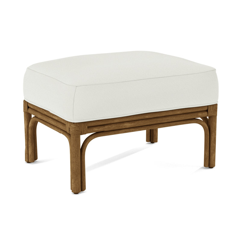 Repose-pieds rectangulaire 26 po Boca, La Havane, Performance texturée blanche; 0865-91