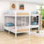 Lit superposé simple en métal avec 5 tiroirs, armoire ouverte et tablettes Quad-1177588866