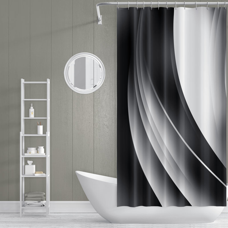 Rideau de douche simple abstrait Conecuh, H 72 po x l 70 po