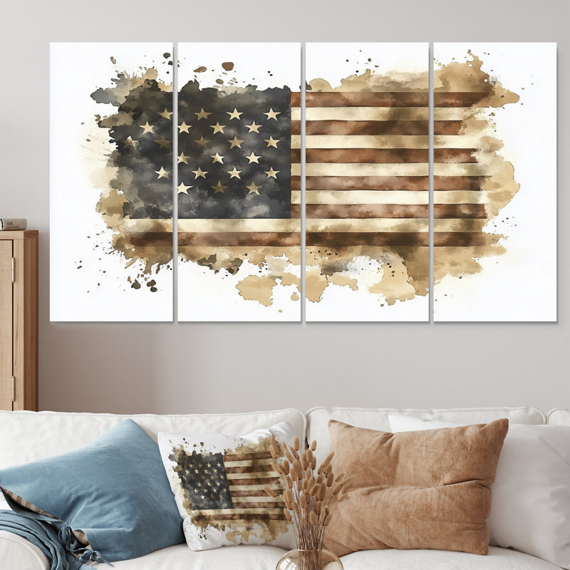 Dorival - États-Unis, art mural - art mural traditionnel, toile 4 pièces, H 32 po x l 64 po