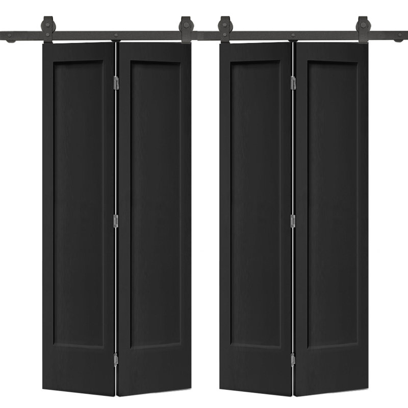 Porte pliante à panneaux 72 po x 80 po, Gris