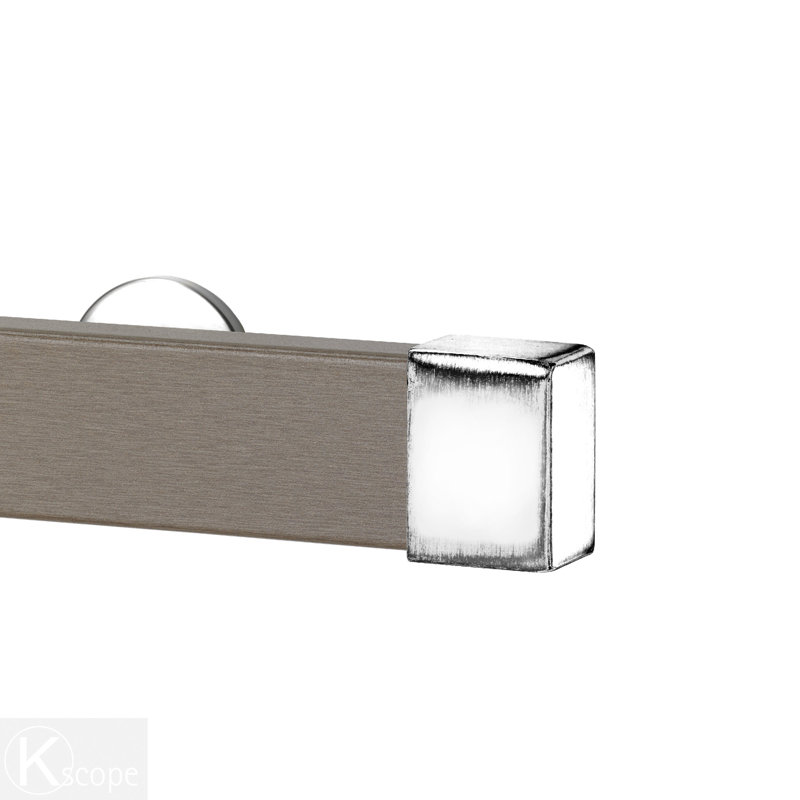 Single Curtain Rod, Chrome, 2" H x 84" W x 3.12" D