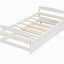 Lit plateforme simple avec lit gigogne simple, blanc