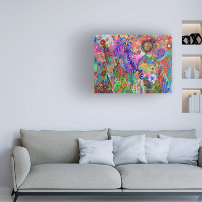 Art mural sur toile tendue - Art mural «Garden Under Sea» de Noemi Ibarz pour le salon, la chambre à coucher ou le bureau - 24 x 32