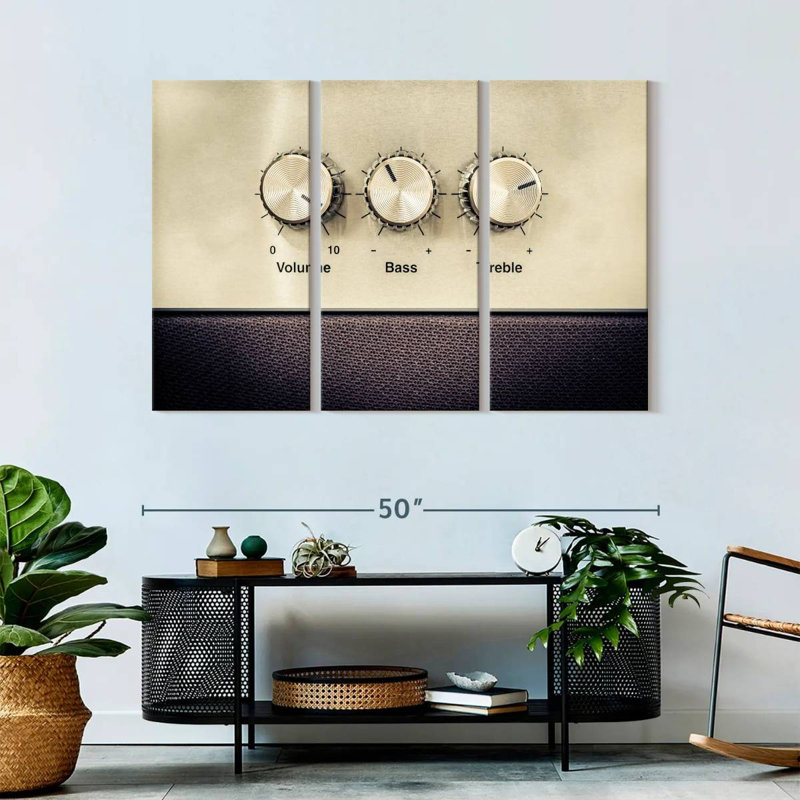 " Volume Controls For Music " 3 - Pieces, 32" H x 50" W