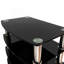 Table de bout à 5 niveaux en verre trempé avec table de bout en acier inoxydable pour le salon, la chambre à coucher, noir