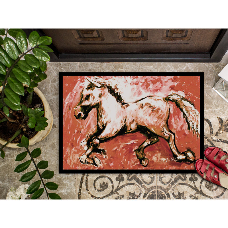 Tapis de porte d’intérieur anti-dérapant cheval, Rectangle 2 pi x 3 pi