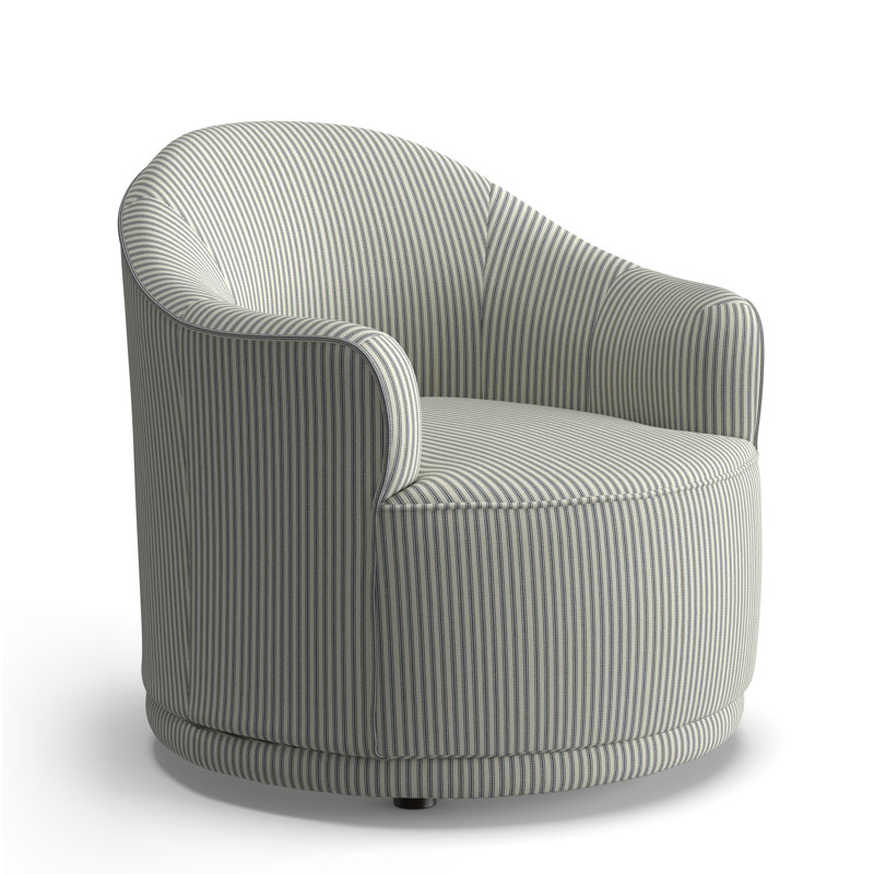 Fauteuil demi-tonneau Rumi, Rayures tissées croisière à la dérive