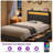 Bed Frame with Adjustable Headboard, Upholstered Bed with Power Outlets & RGB LED Lights-883124792-883124793-904123507