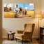 «Scenic & Cityscapes Church Path Golden Fields People Walking», ensemble de 3 impressions sur toile-137650697