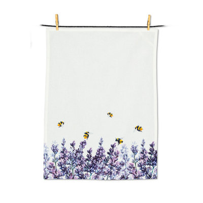 Torchon lavande et abeilles