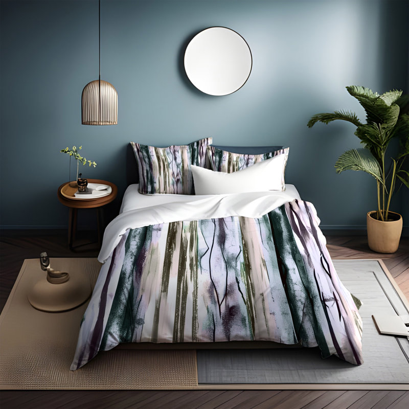 Polyester Abstract Duvet Cover, King Duvet Cover + 2 King Shams