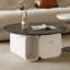 Table basse ronde simple de style crème