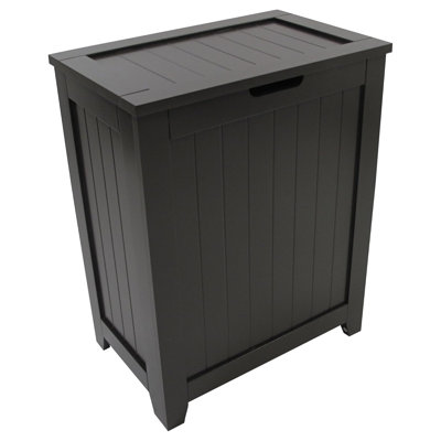 Panier à linge contemporain en bois pour chambre à coucher et salle de lavage, espresso