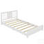 Lit plateforme simple en bois massif avec tête de lit - Lit de plancher à profil bas avec lattes de support, blanc-1603756326