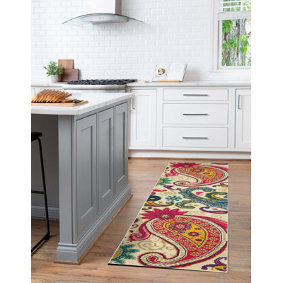 Eddins Washable Paisley Indoor Rug