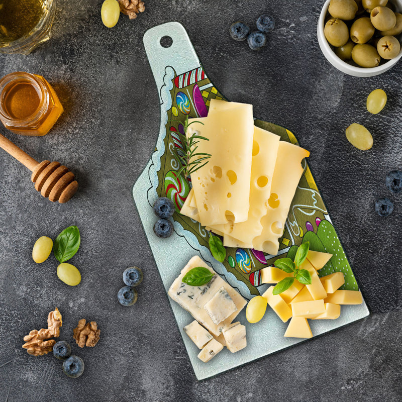 Multicolore planche à découper en verre trempé Ambesonne