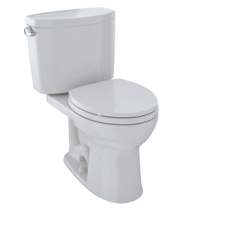 TOTO® Drake® II Two-Piece Round 1.28 GPF Universal Height Toilet with CEFIONTECT, Colonial White, Colonial White