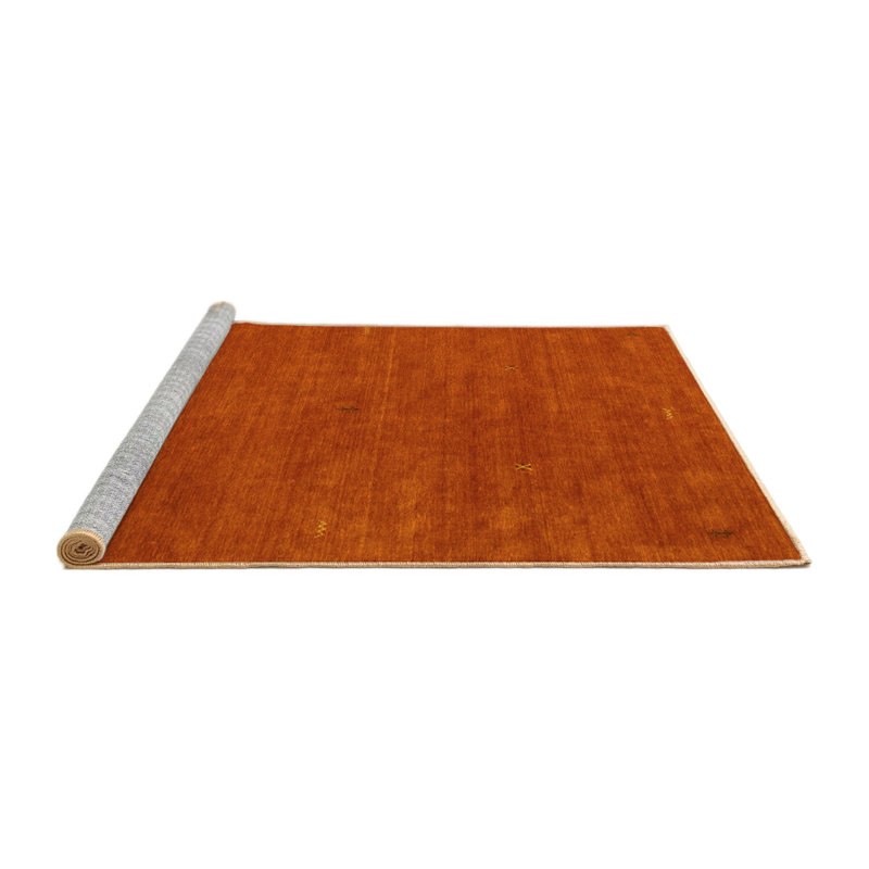 Tapis contemporains jaunes lavables à la machine 575, Carré 8 pi
