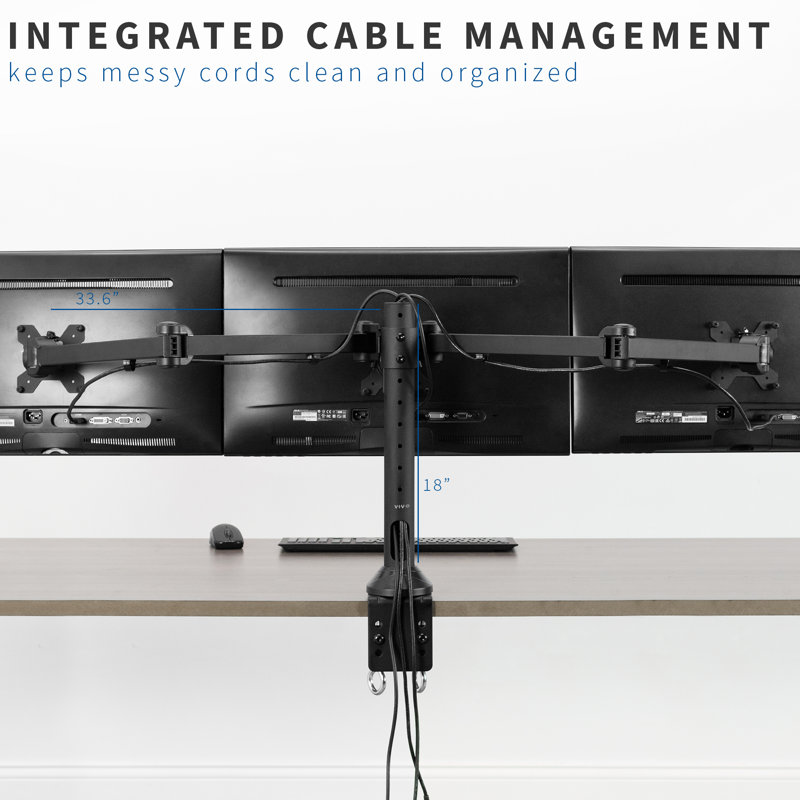 ErgoFlex Triple 13"-32" High-Grade Steel Monitor Desk Mount