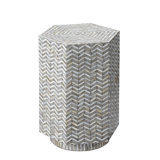 Brando Mother Of Pearl Hexagon Side Table