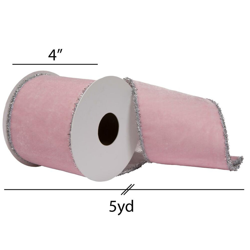 Ruban de Noël, H 4 po x l 180 po x P 4 po, Rose