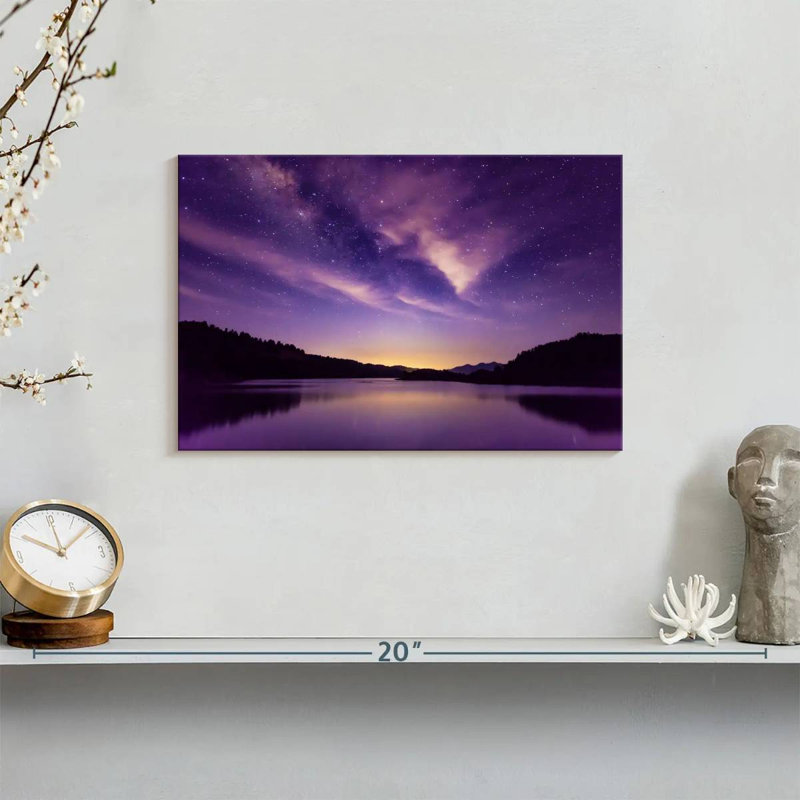«Purple Night Sky» sur impression sur toile, H 8 po x l 12 po x P 1 po