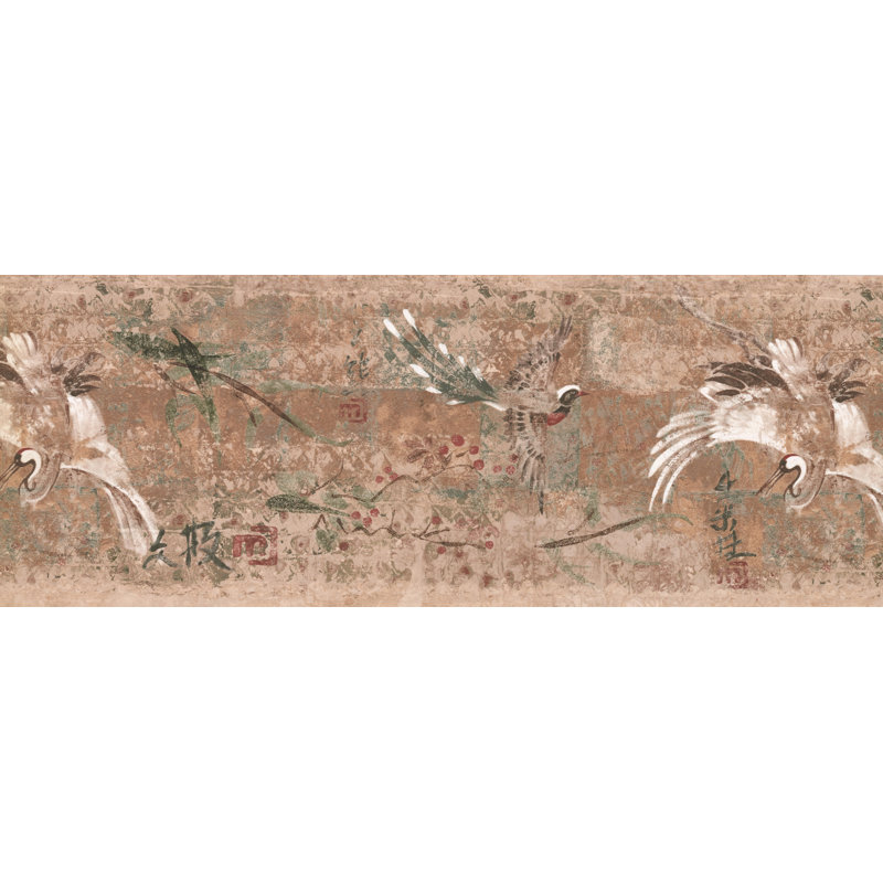 Bordure de papier peint à motif de cerisiers japonais Sakura L 15 pi x l 9 po