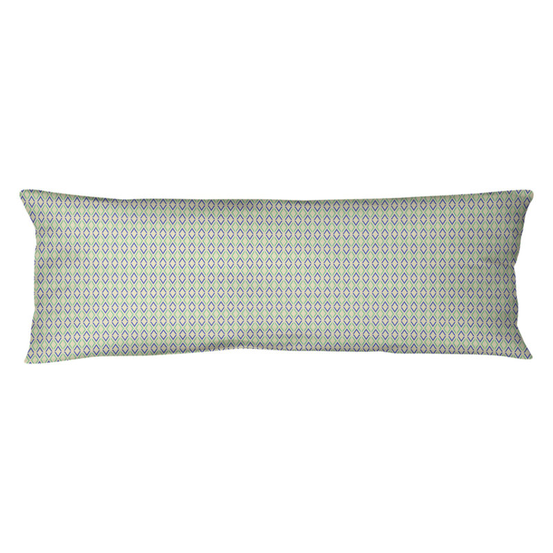 Coussin lombaire à losanges arrow, Bourre en polyester, Vert, Microfibre
