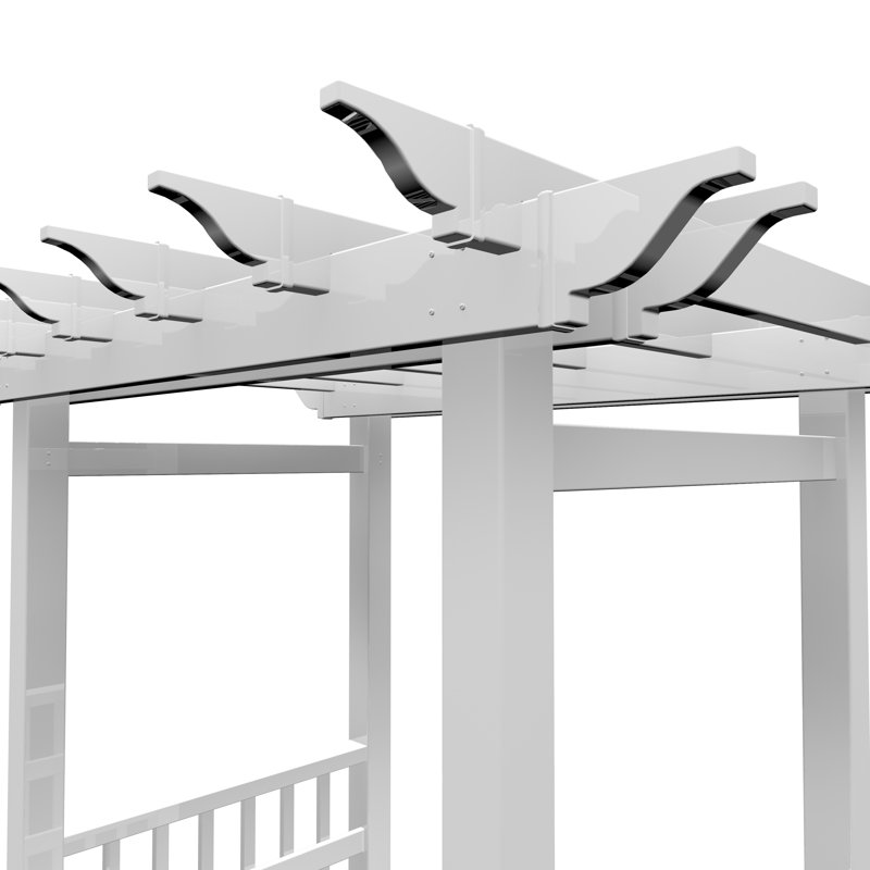 Springport White Vinyl Garden Arbor with Built-in Hooks