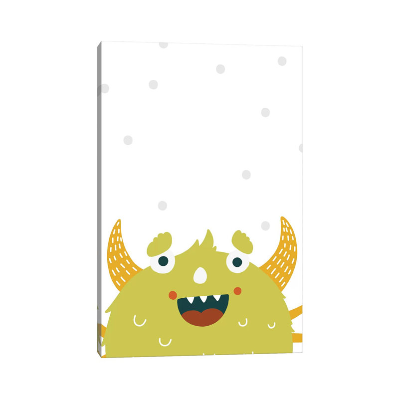 Little Monsters Green by Pixy Paper - Gallery-Wrapped Canvas Giclée on Canvas, No Frame, 20.32 cm H x 30.48 cm W