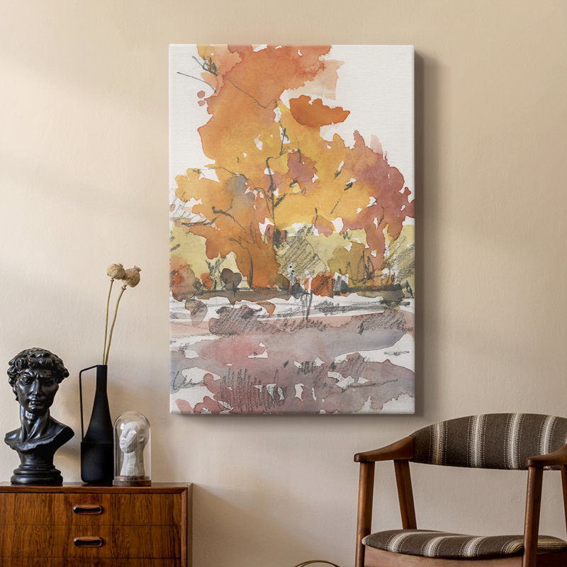 Aquarelle, dessin de Treeline II - galerie Cavas sur mesure, H 18 po x l 12 po